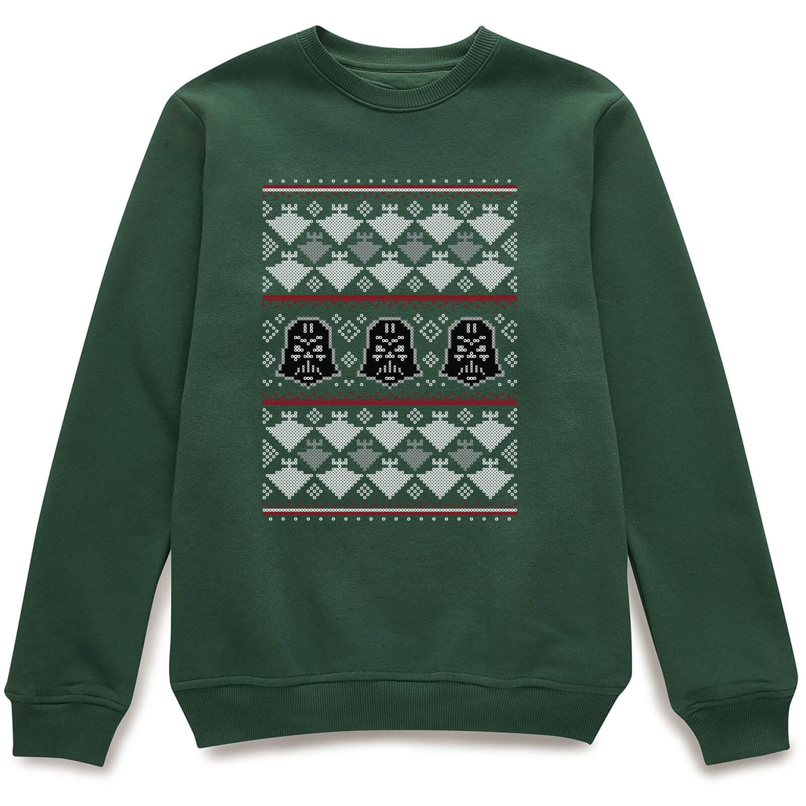 Star Wars Christmas Darth Vader Imperial Starship Knit Green Christmas Sweatshirt - XXL