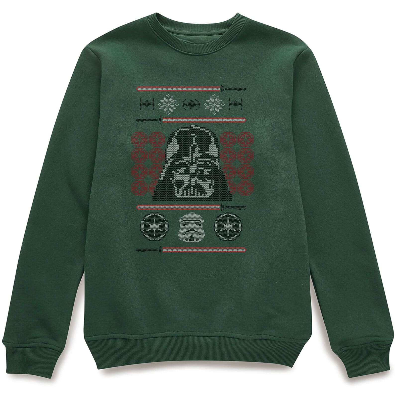 Star Wars Darth Vader Face Knit Green Christmas Sweatshirt - XXL - Green