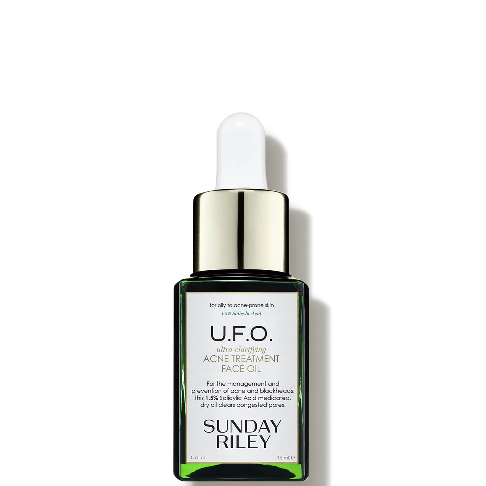Click to view more detailed imagery on our partner's website Sunday Riley U.f.o. Ultra-clarifying Acne Treatment Face Oil (0.5 Fl. Oz.) In Green