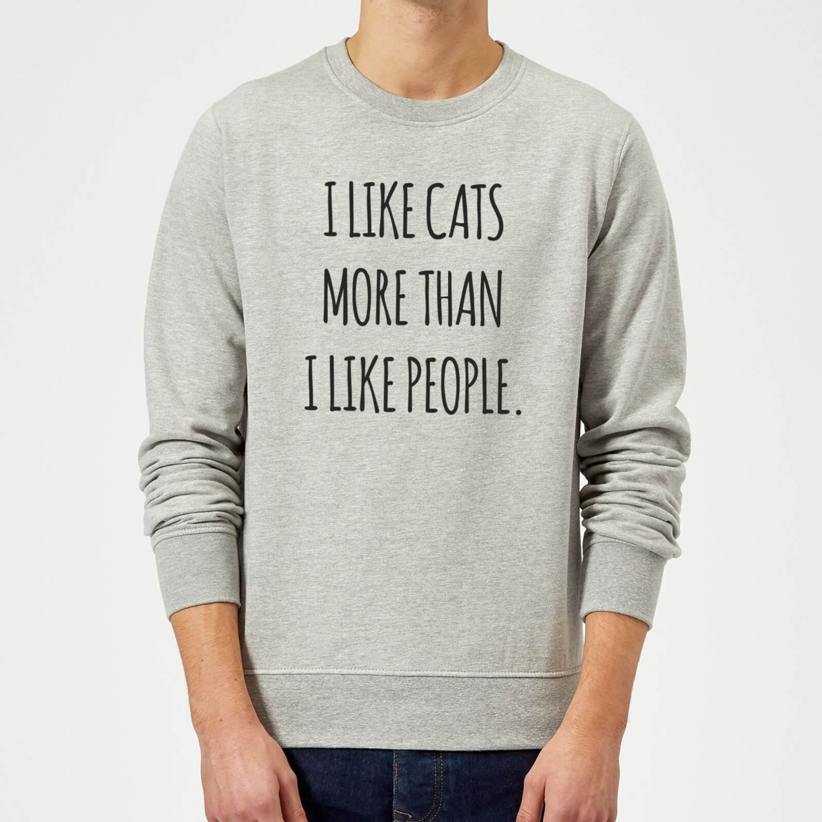 I Like Cats More Than People Sweatshirt Grey Sowia