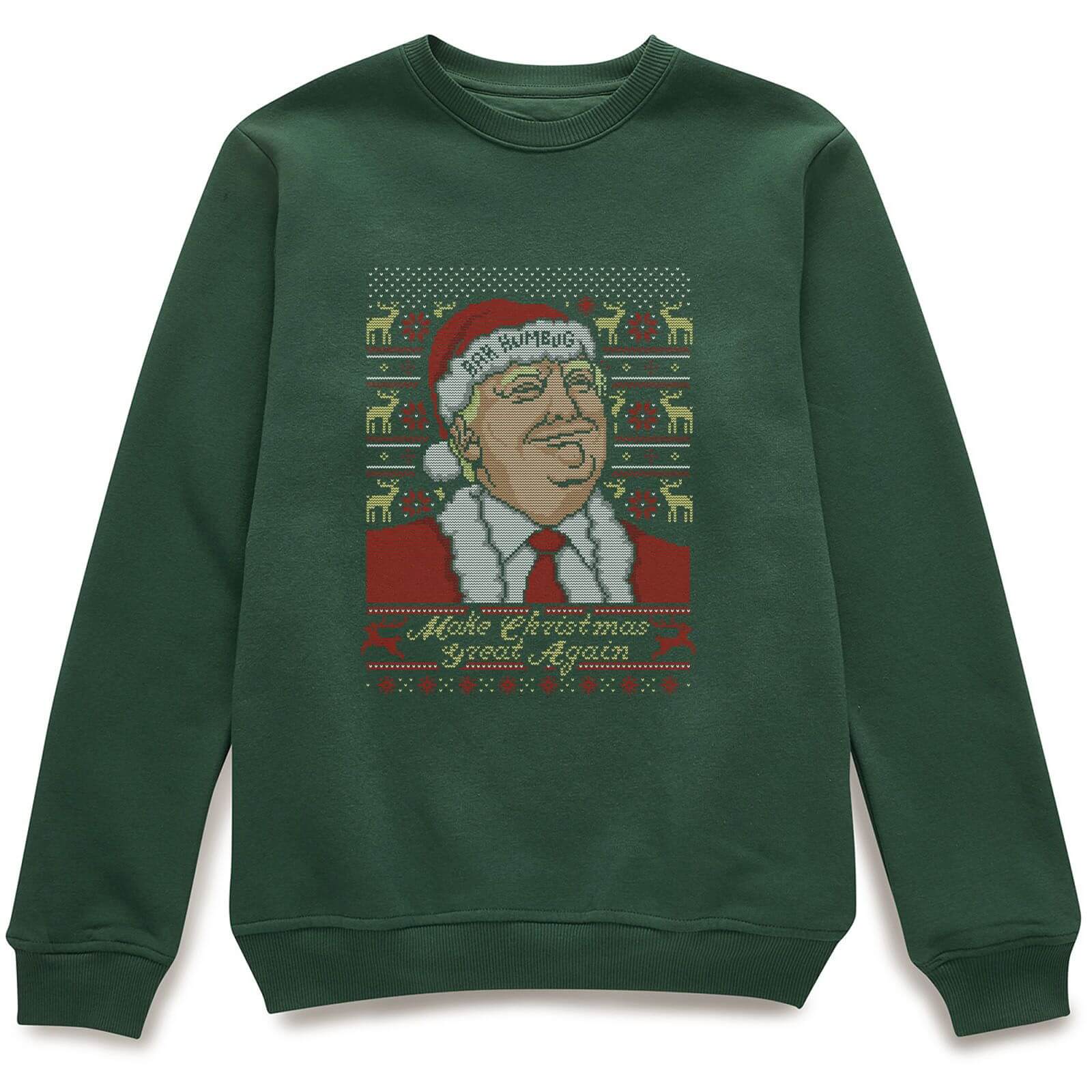 Make Christmas Great Again Men's Green Christmas Sweatshirt - L - Green