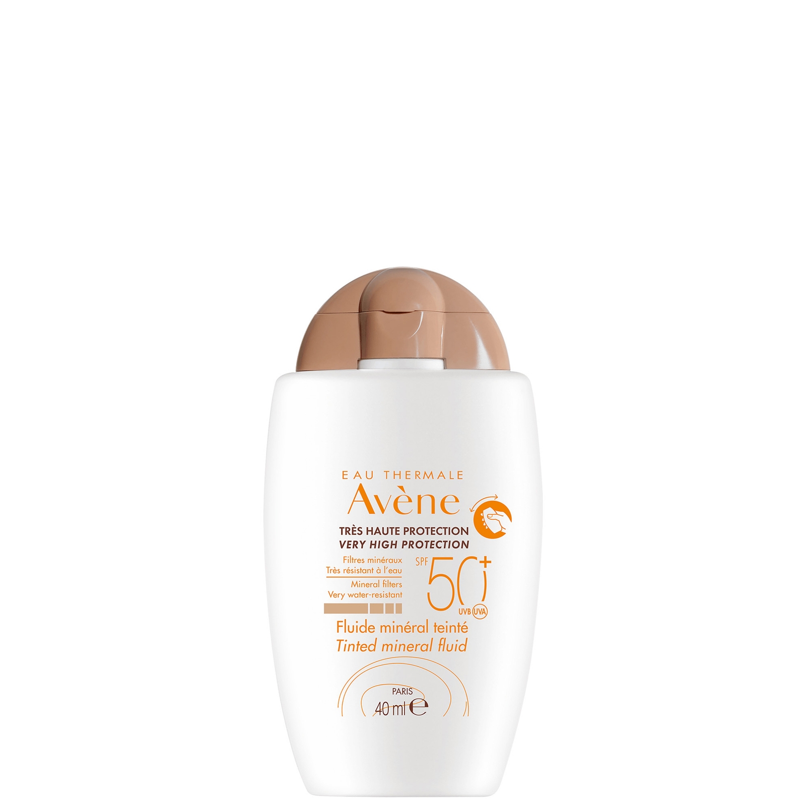 Avene Very High Protection Tinted Mineral Fluid SPF50+ Sun Cream for Intolerant Skin 40ml