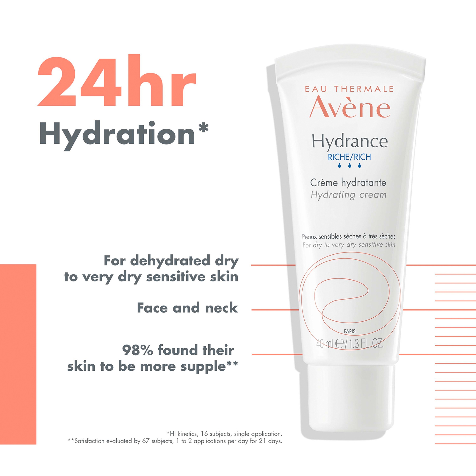 Avène Hydrance Rich Hydrating Cream for Dehydrated Skin 40ml