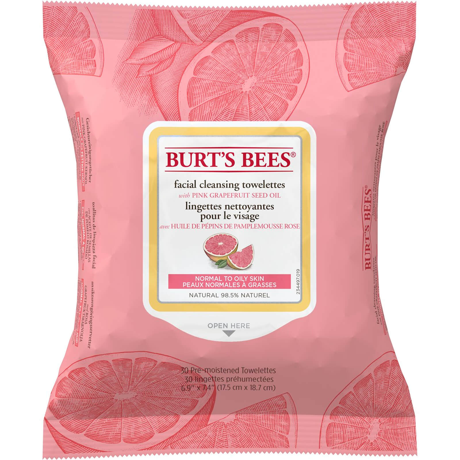 Burt's Bees Facial Cleansing Towelettes - Pink Grapefruit (30 Count)