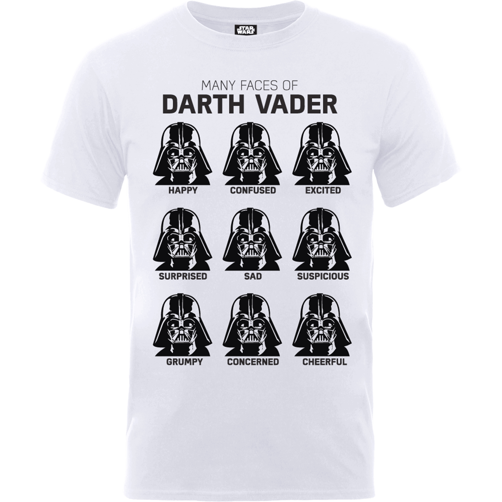 

T-Shirt Star Wars Many Faces Of Darth Vader- Bianco - XXL