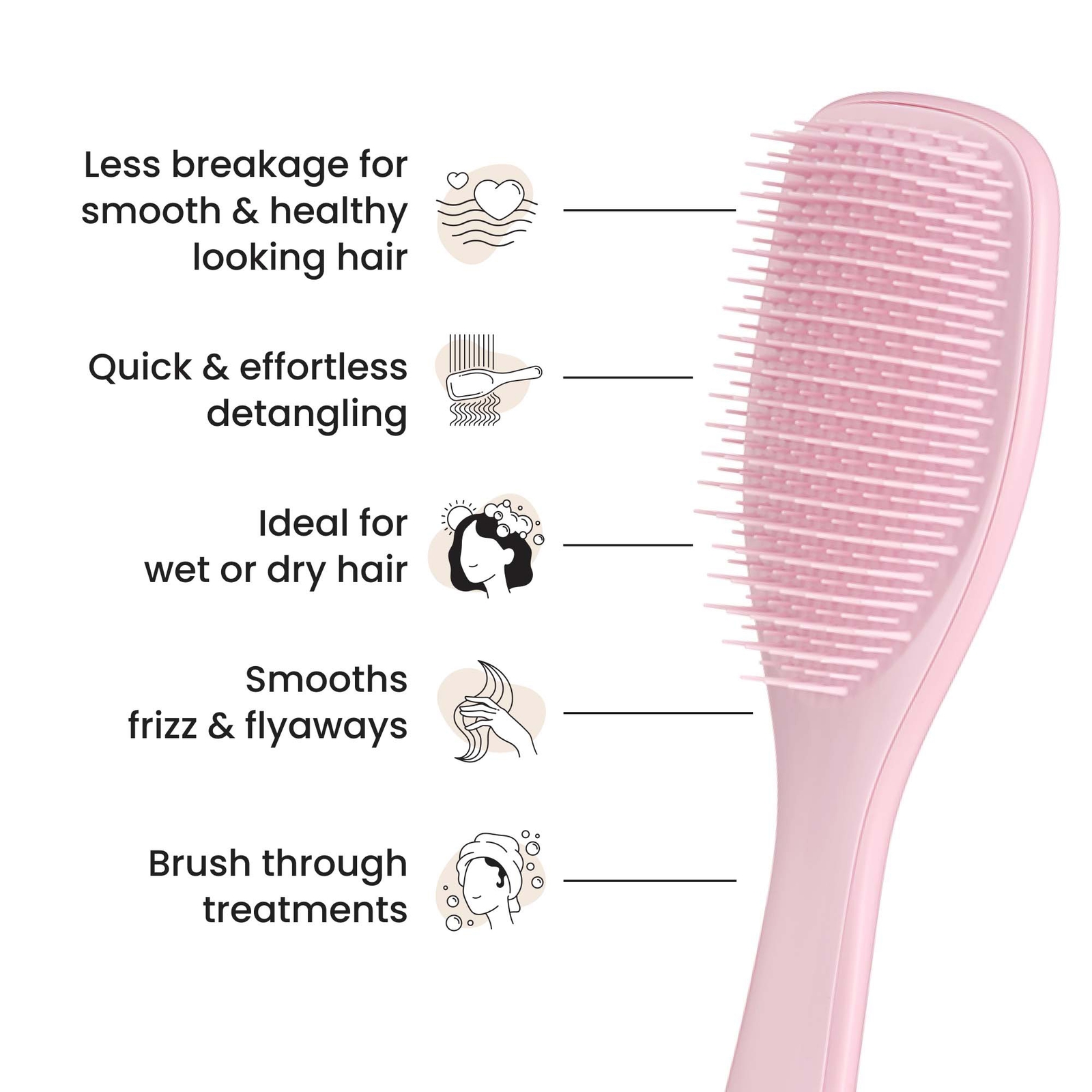Thumbnail - Tangle Teezer The Wet Detangler Hair Brush - Millennial Pink