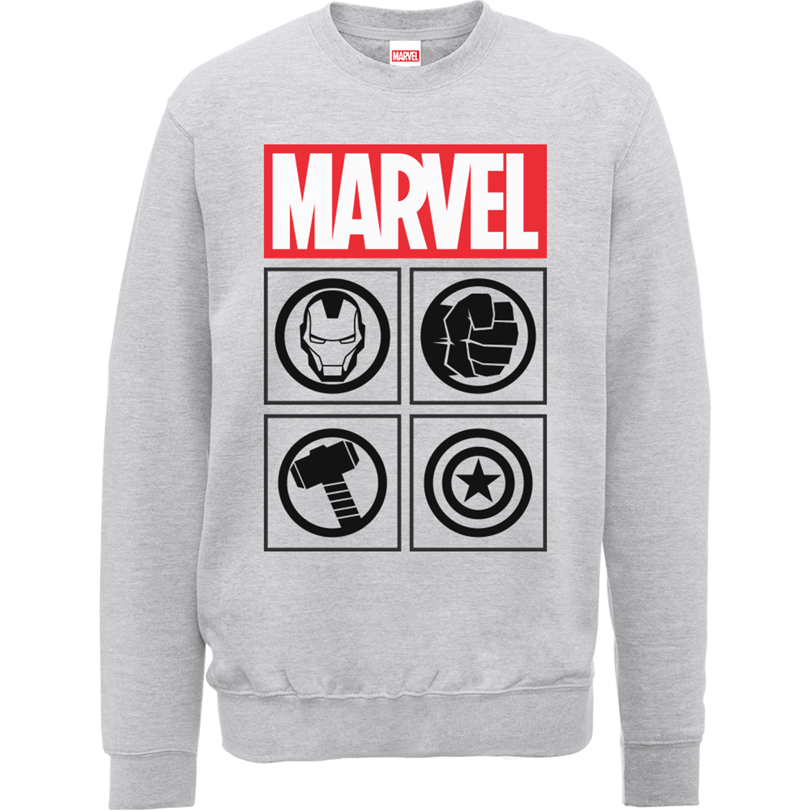 Marvel Avengers Assemble Icons Pullover Sweatshirt - Grey - S