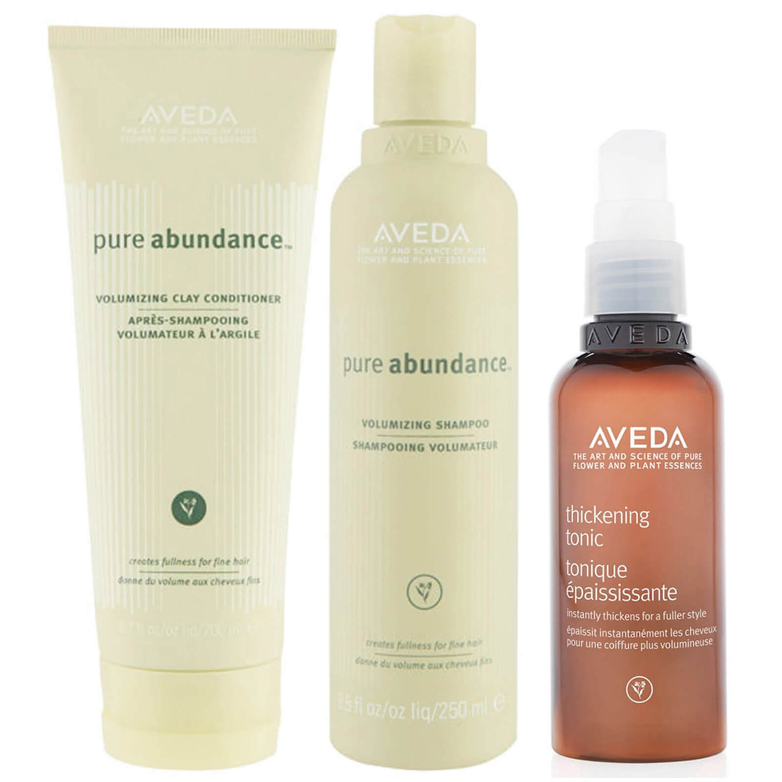 Aveda Pure Ambunance Shampoo, Conditioner and Thickening Tonic Trio (Worth £62.50)