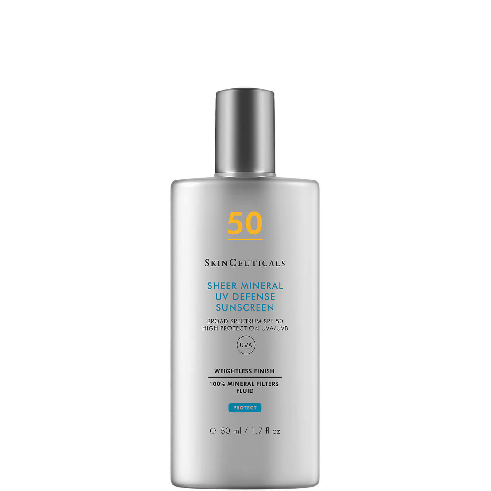 Protection solaire minérale teintée peaux à imperfections Sheer Mineral UV Defense SPF 50 SkinCeuticals 50 ml
