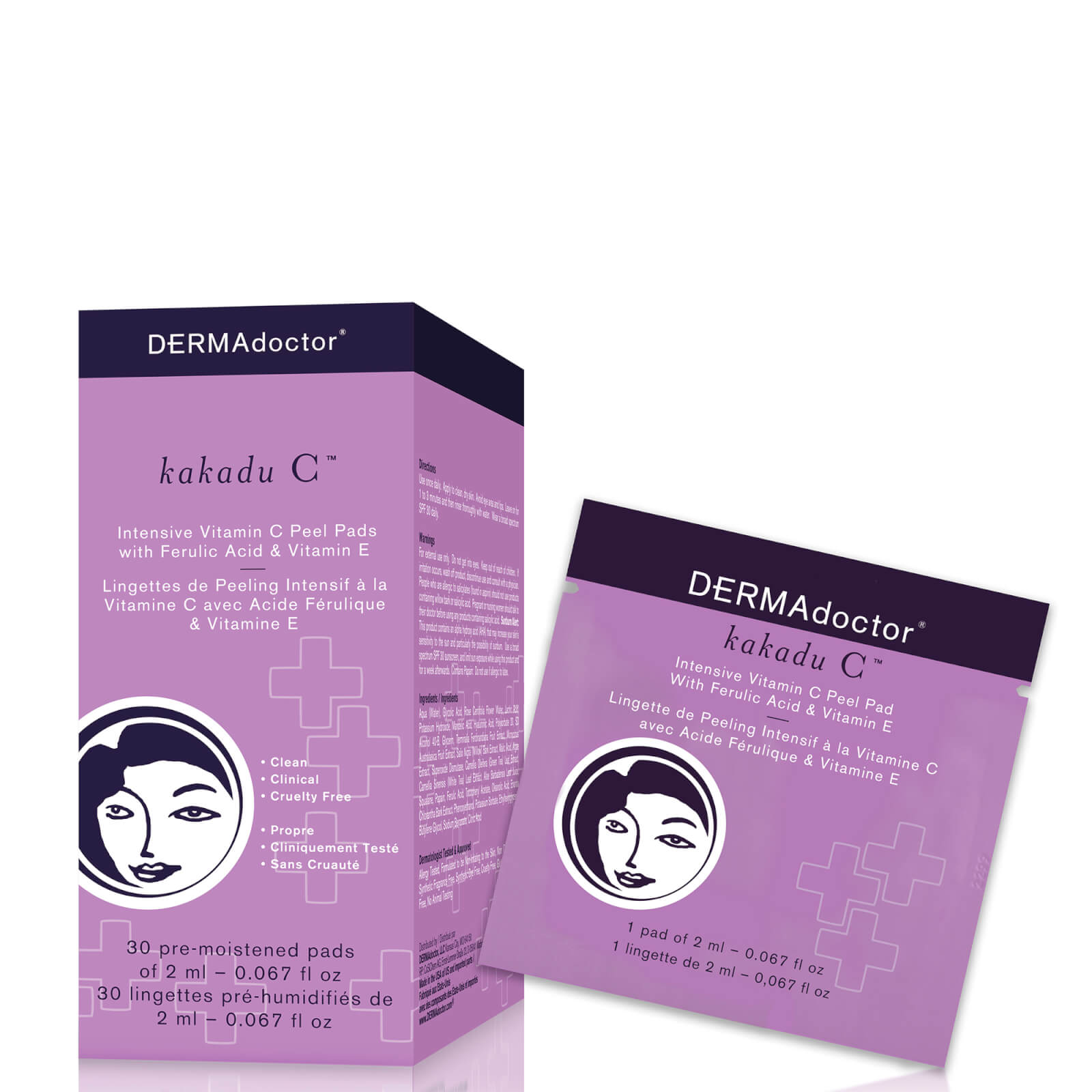 DERMAdoctor Kakadu C Intensive Vitamin C Peel Pad with Ferulic Acid and Vitamin E