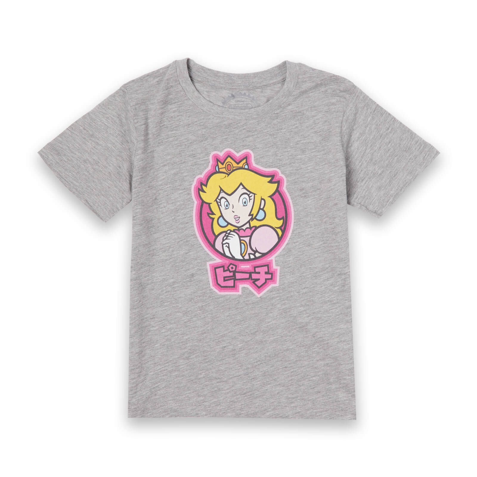Nintendo Super Mario Peach Kanji Kids' T-Shirt - Grey - 7-8 Years