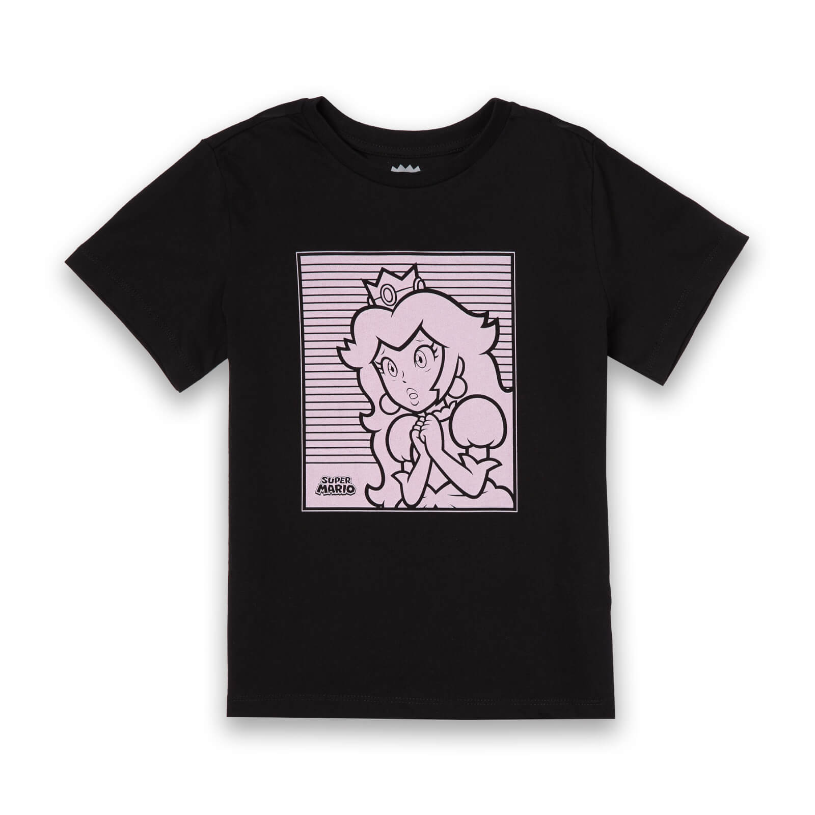 

T-Shirt Enfant Retro Line Art Princesse Peach - Super Mario Nintendo - Noir - 9-10 ans