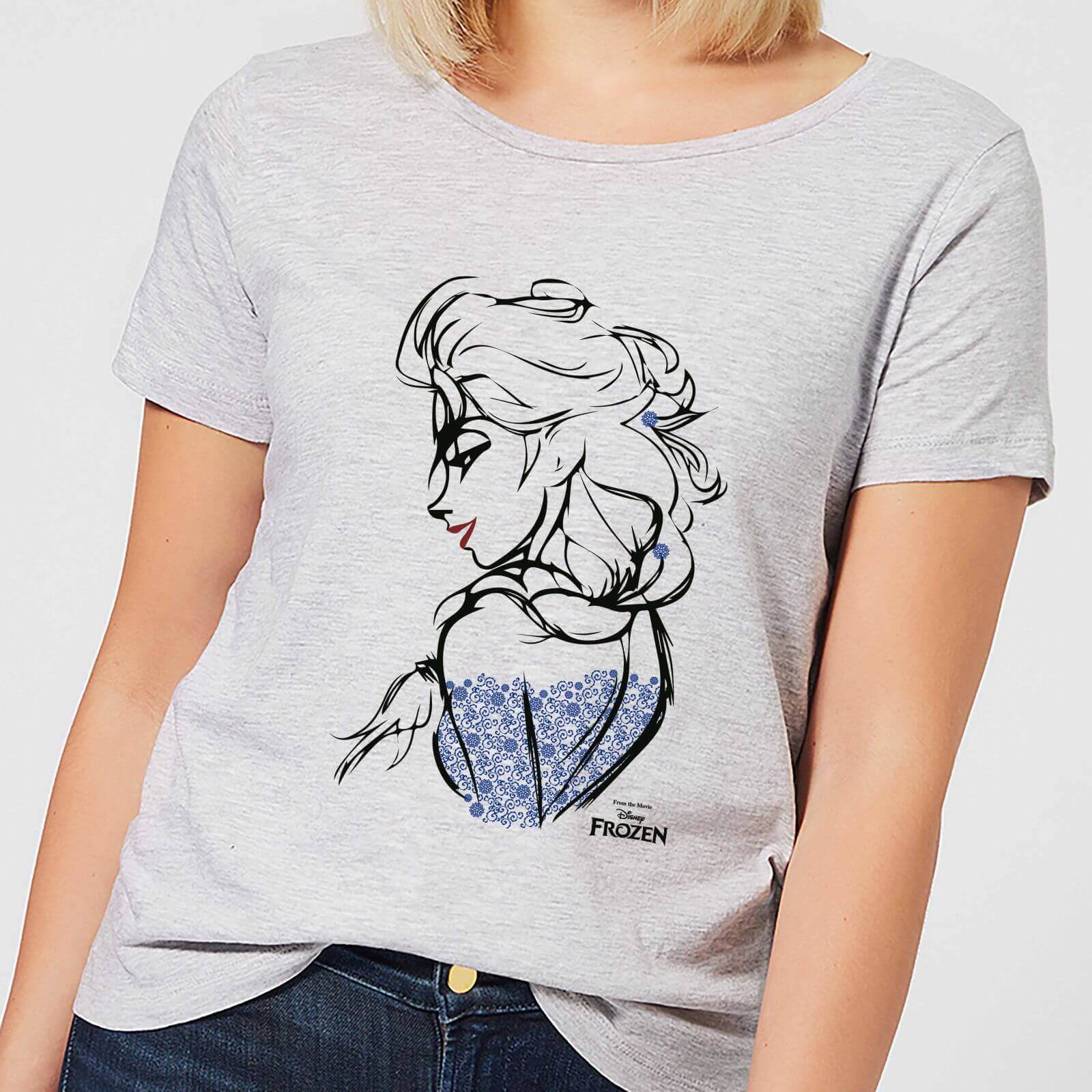 Die Eiskönigin Elsa Sketch Damen T-Shirt – Grau – S