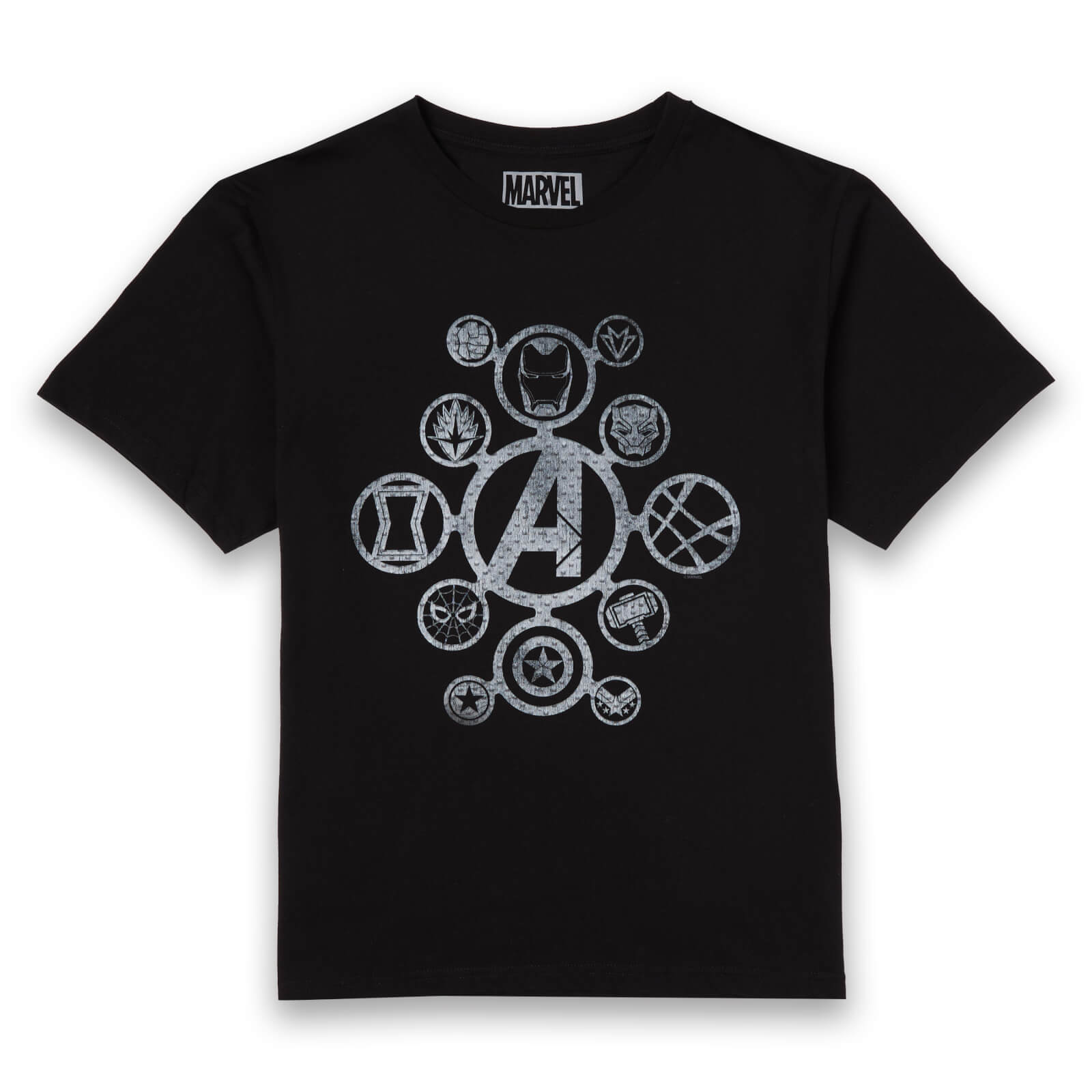 Avengers Distressed Metal Icon Men's T-Shirt - Black - 3Xl