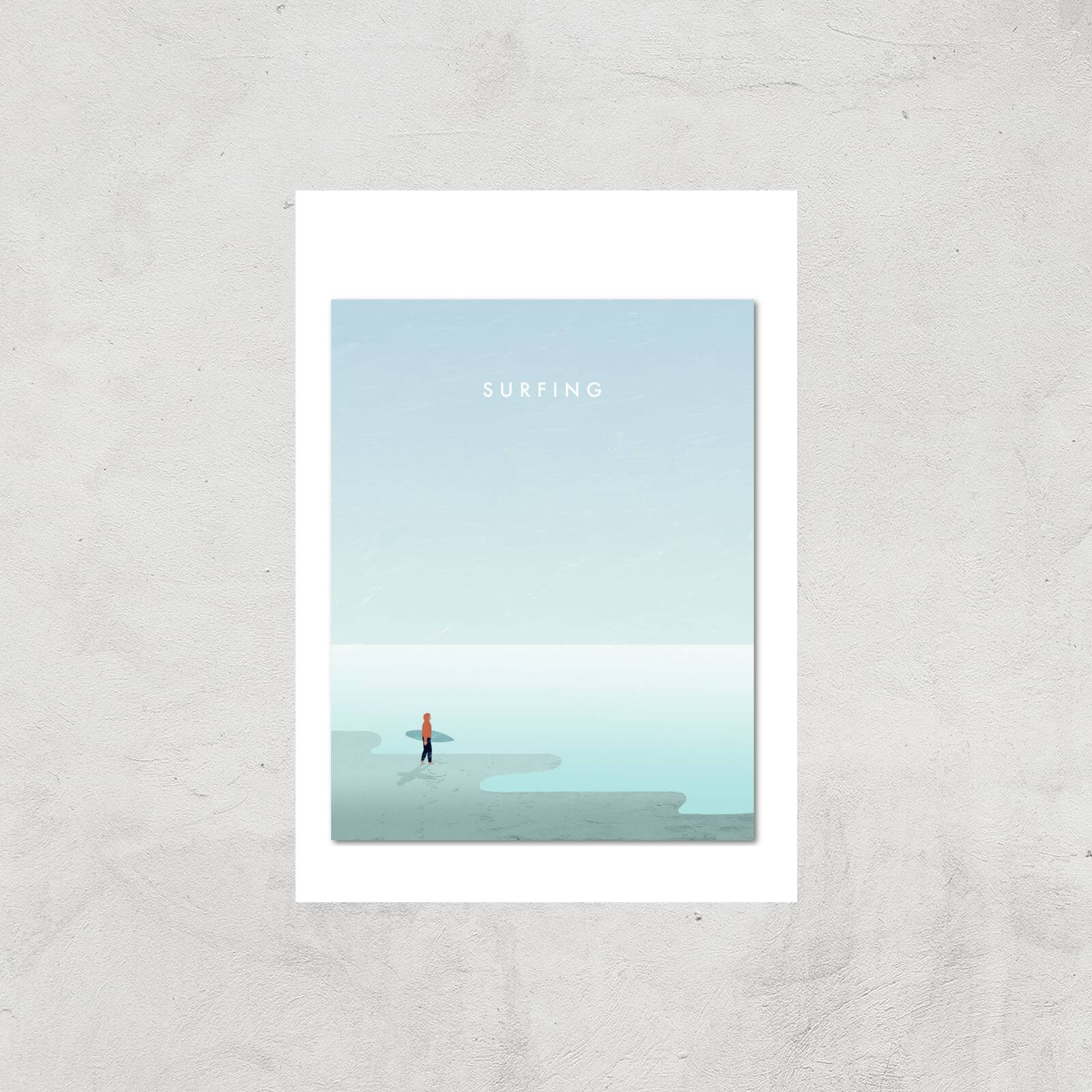 Surfing Art Print - A4 - Print Only