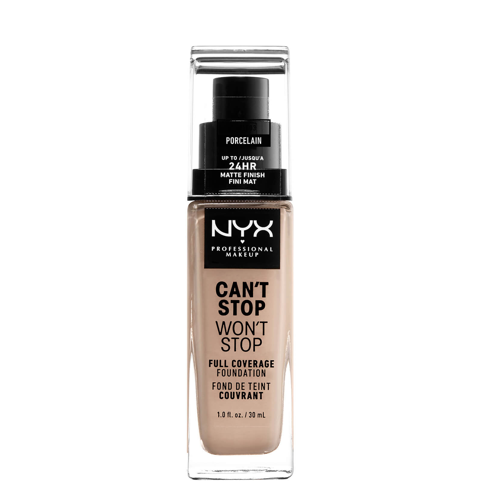 NYX Professional Makeup Can't Stop Won't Stop 24 Hour Foundation (Various Shades) - Porcelain