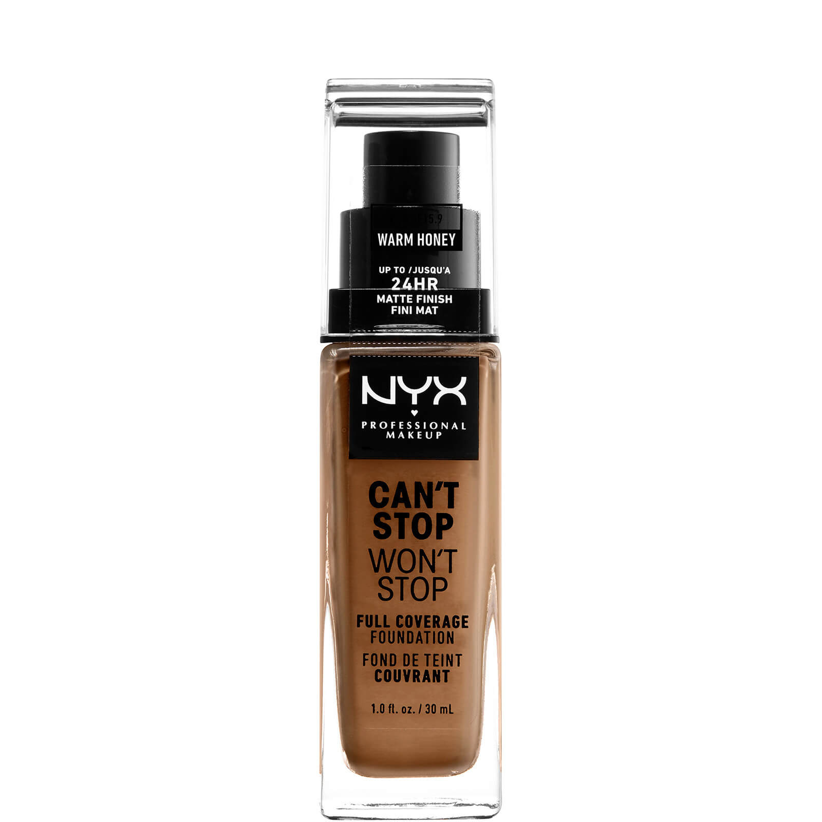 NYX Professional Makeup Can't Stop Won't Stop 24 Hour Foundation (Various Shades) - Warm Honey