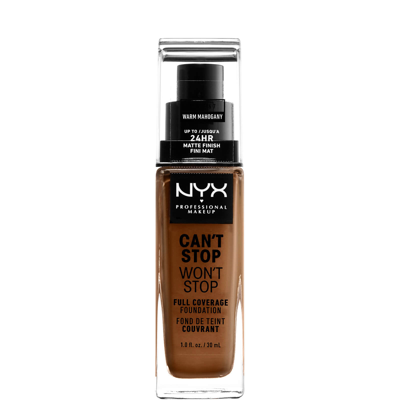 NYX Professional Makeup Can't Stop Won't Stop 24 Hour Foundation (Various Shades) - Warm Mahogany