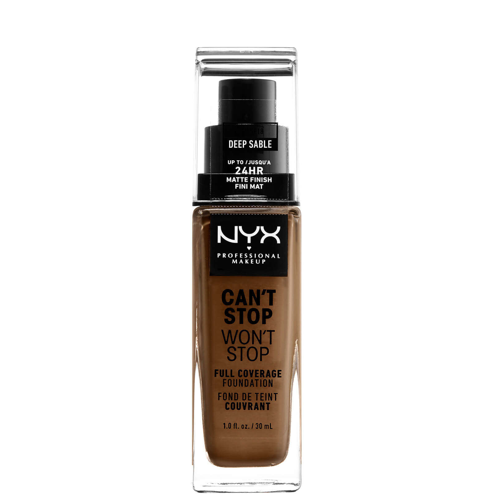 NYX Professional Makeup Can't Stop Won't Stop fondotinta 24 ore (varie tonalità) - Deep Sable