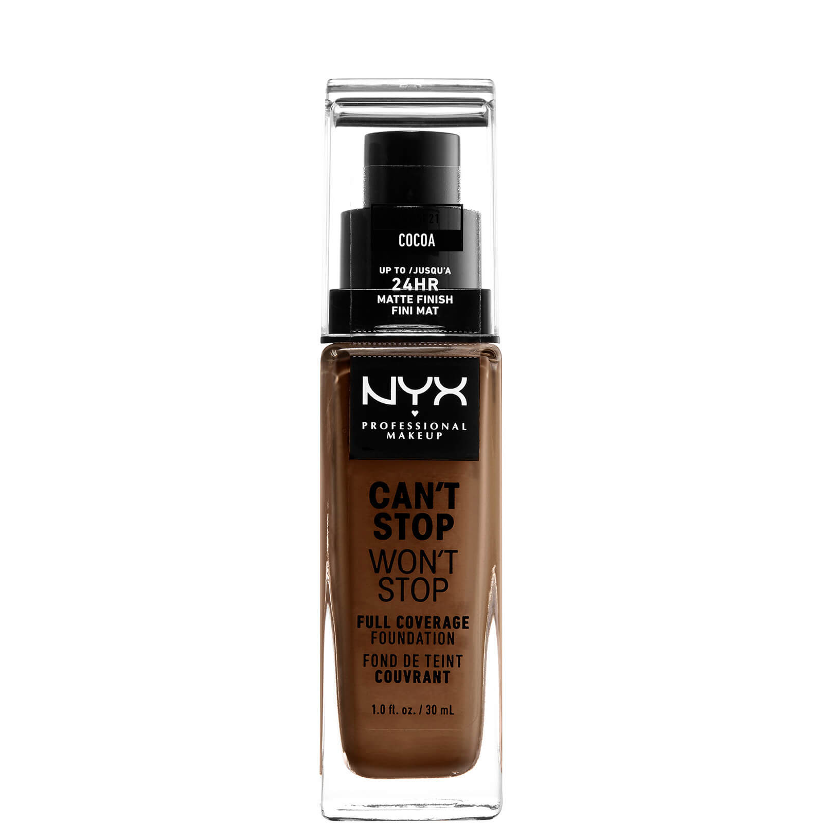 Fond de Teint 24 Heures Can't Stop Won't Stop NYX Professional Makeup (différentes teintes disponibles) - Cocoa