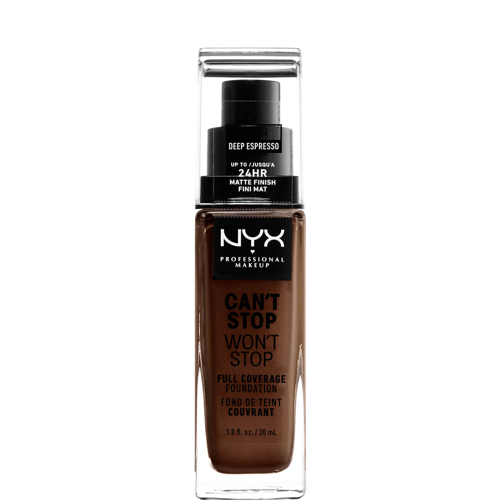 NYX Professional Makeup Can't Stop Won't Stop 24 Hour Foundation (Various Shades) - Deep Espresso