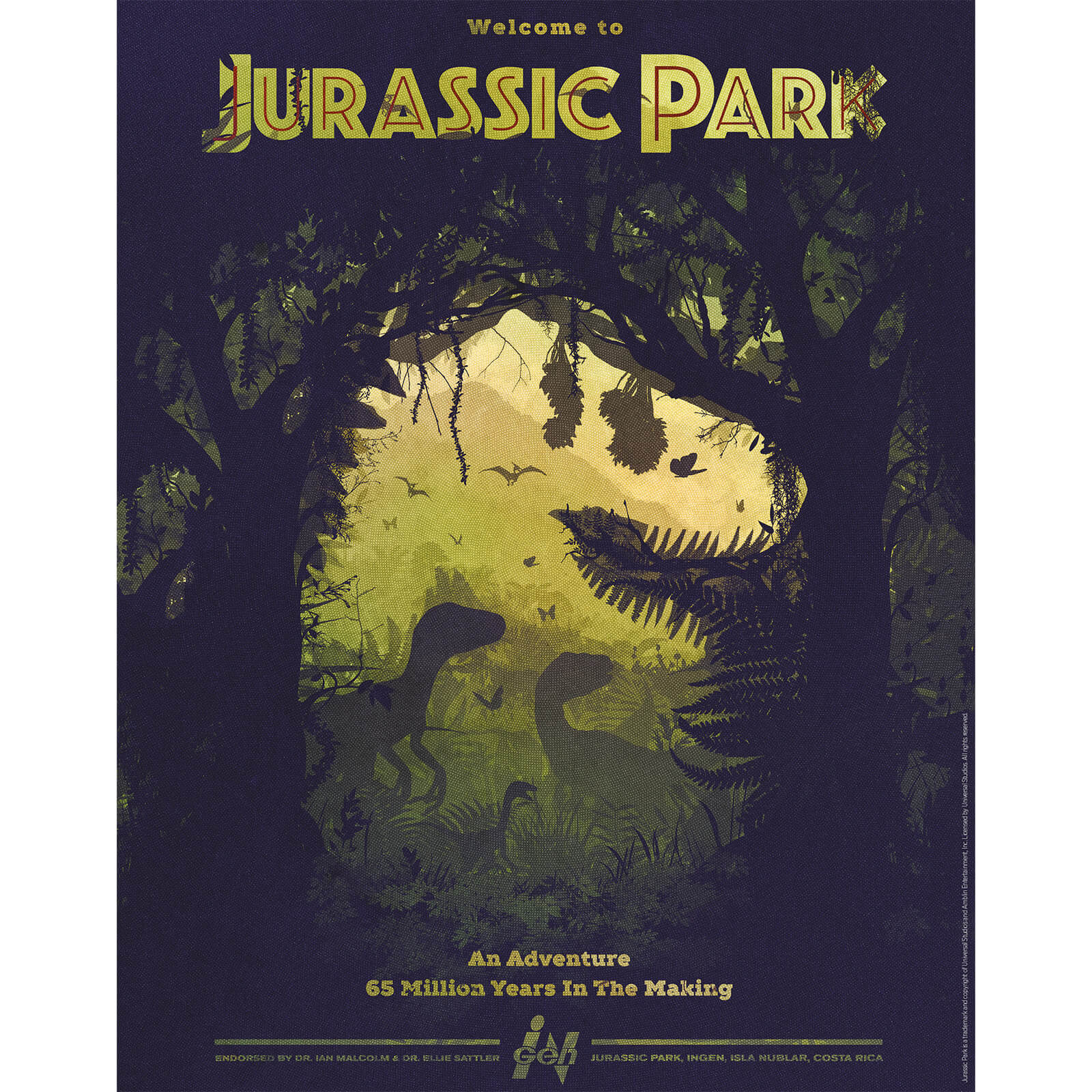 Serigraphie Jurassic Park 25eme Anniversaire Impression Fine Art Giclee Par Ben Harman Edition Limitee Merchandise Zavvi France
