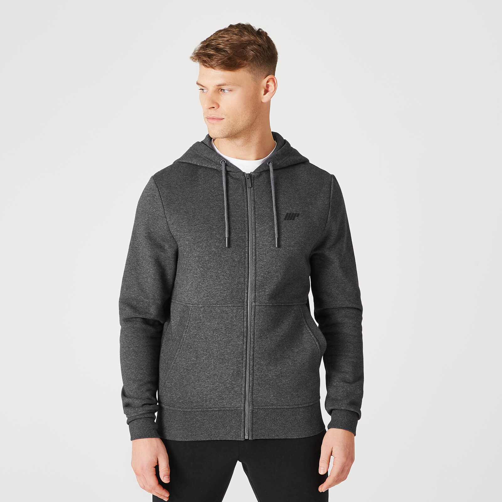 Charcoal zip up hoodie clearance