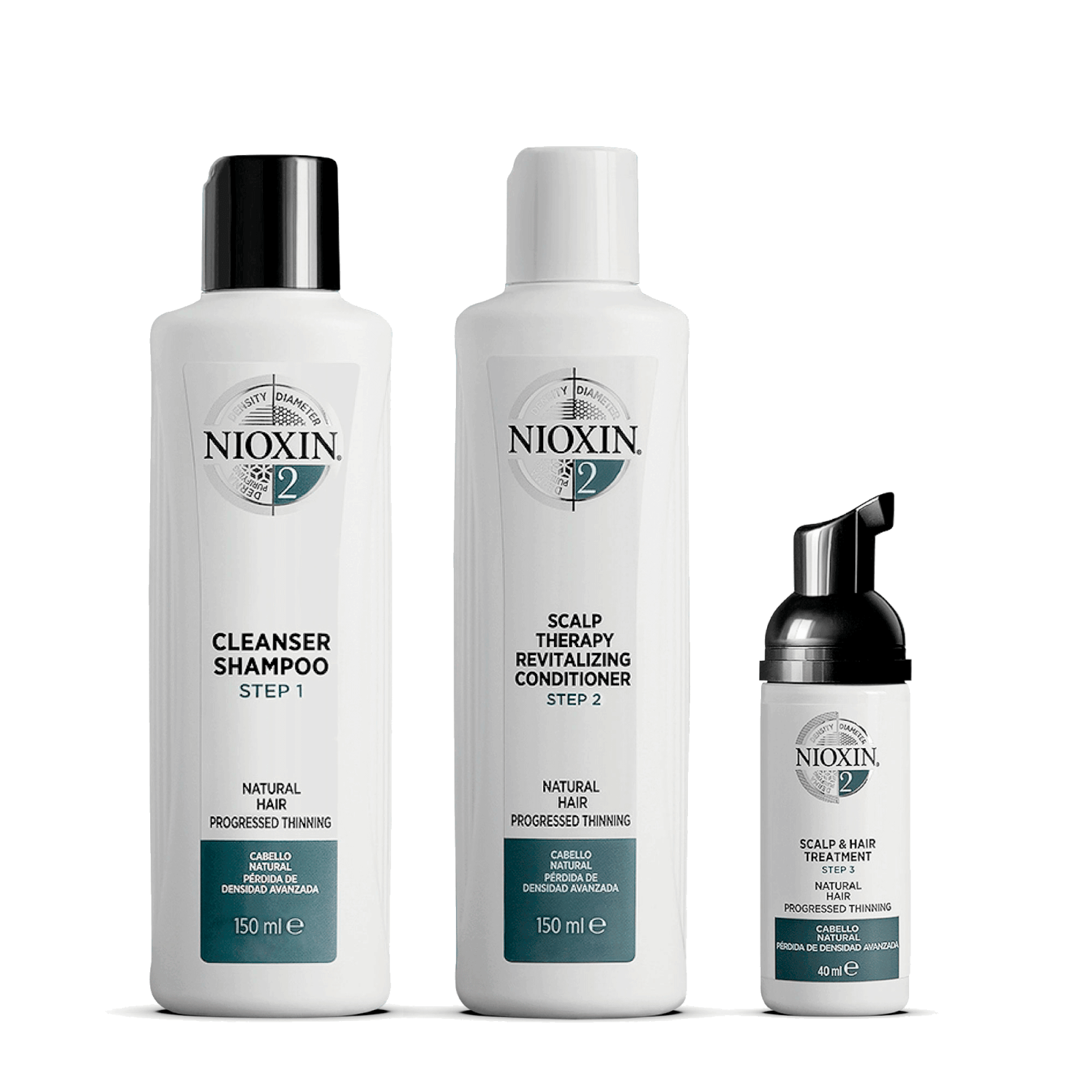 

NIOXIN 3-Part System 2 Trial Kit for Natural Hair with Progressed Thinning
