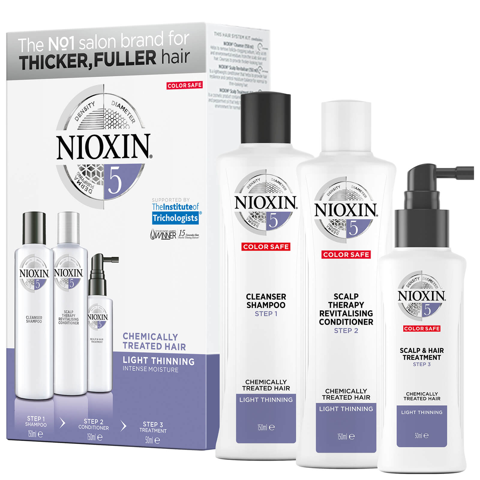 

NIOXIN 3-Part System 5 Trial Kit for Chemically Treated Hair with Light Thinning