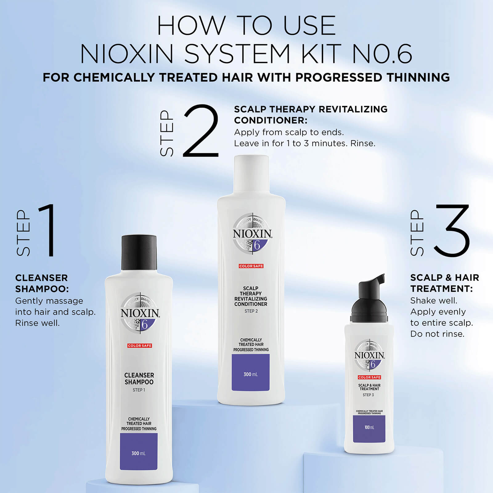 Thumbnail - NIOXIN 3-Part System 6 Scalp and Hair Treatment for Chemically Treated Hair with Progressed Thinning 100ml