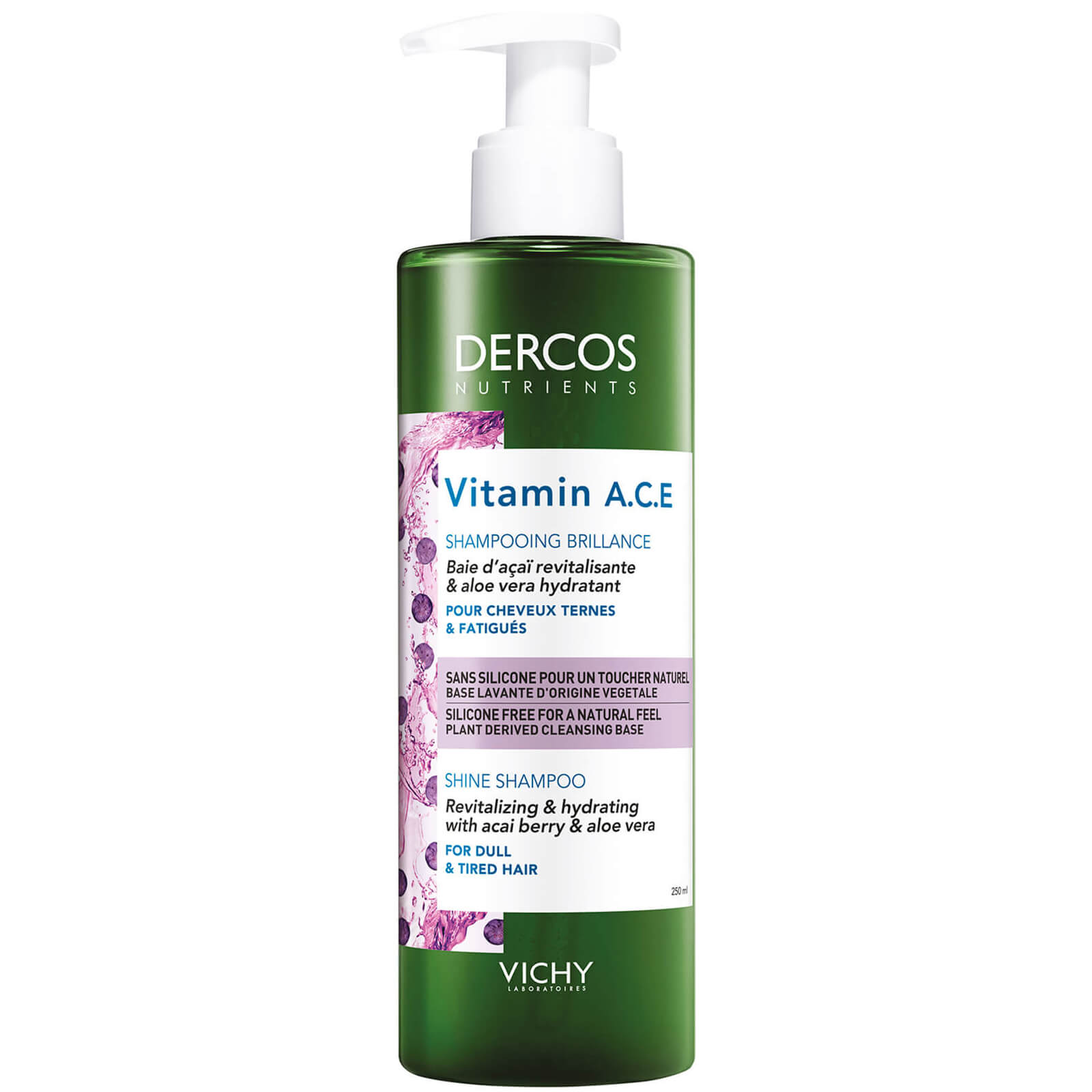 shampooing vitamin a.c.e dercos nutrients vichy 250 ml