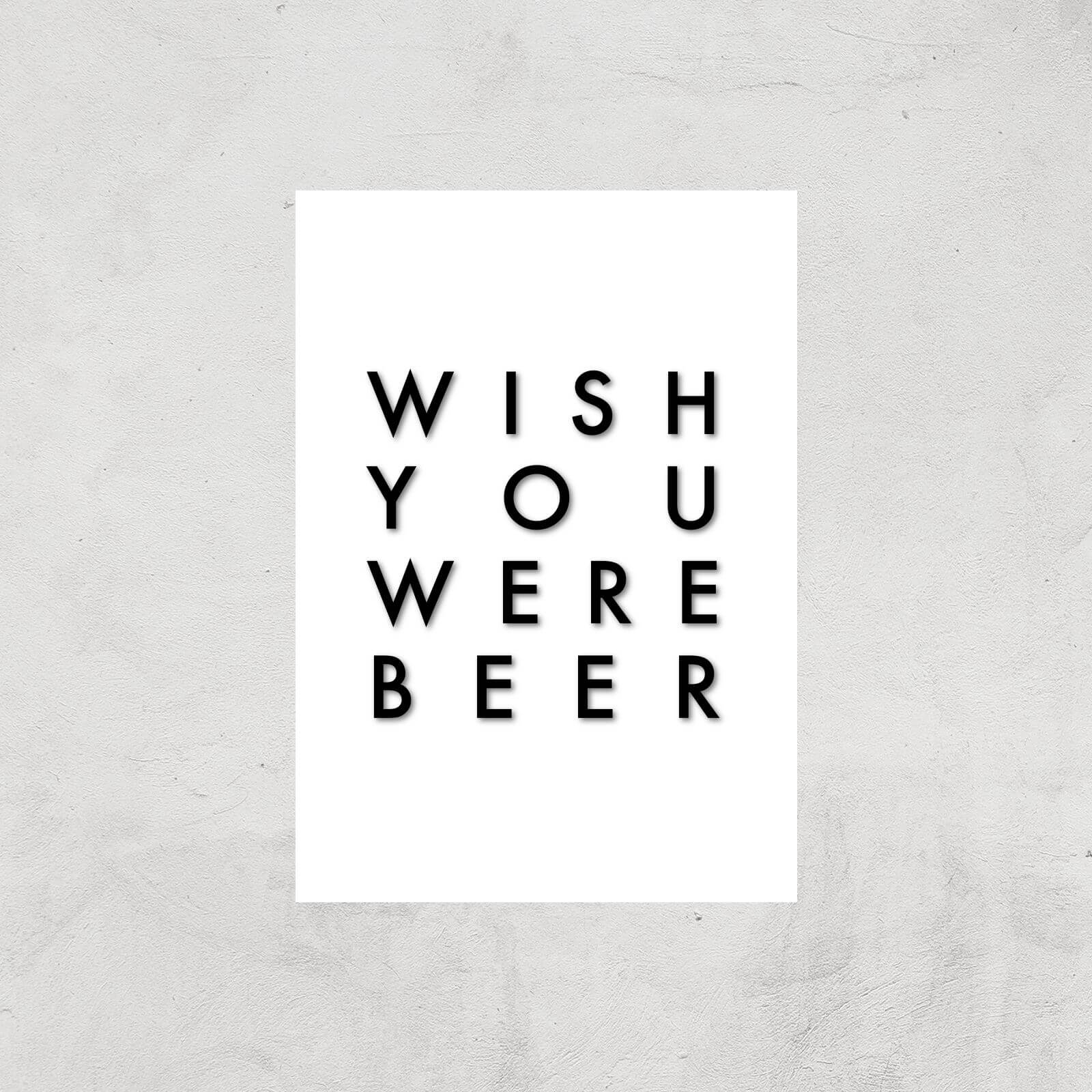 PlanetA444 Wish You Were Beer Art Print - A4 - Print Only