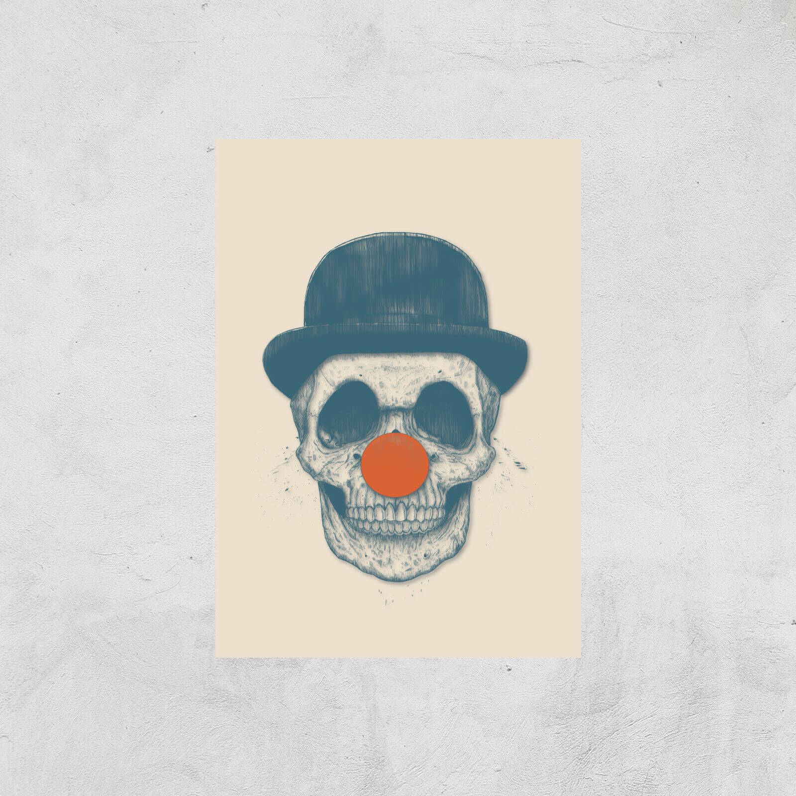 Balazs Solti Red Nosed Skull Art Print - A4 - Print Only