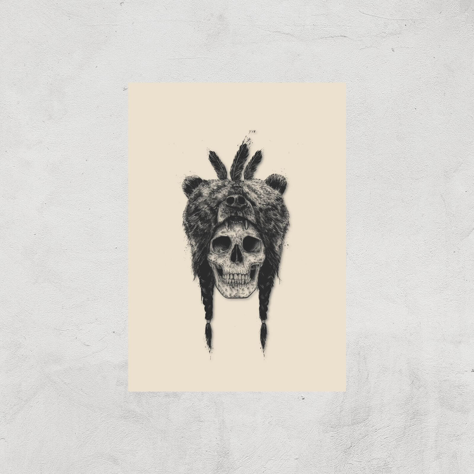 Balazs Solti Bear Head Art Print - A3 - Print Only