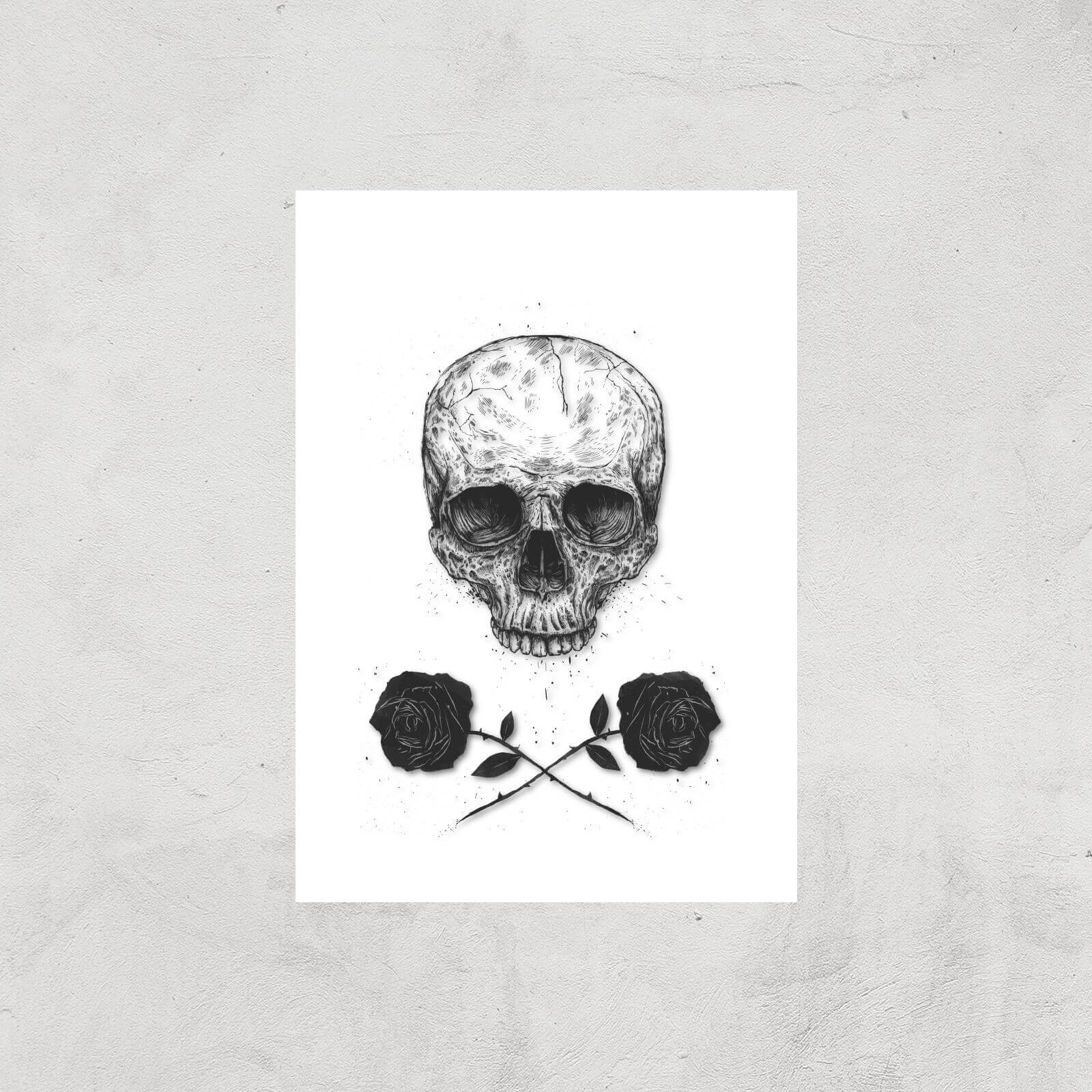 Balazs Solti Skull and Roses Art Print - A3 - Print Only