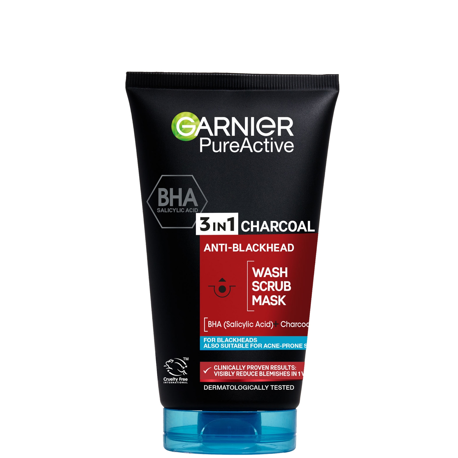 Garnier Pure Active Intensive detergente, scrub e maschera anti-punti neri al carbone 3 in 1 - 150 ml