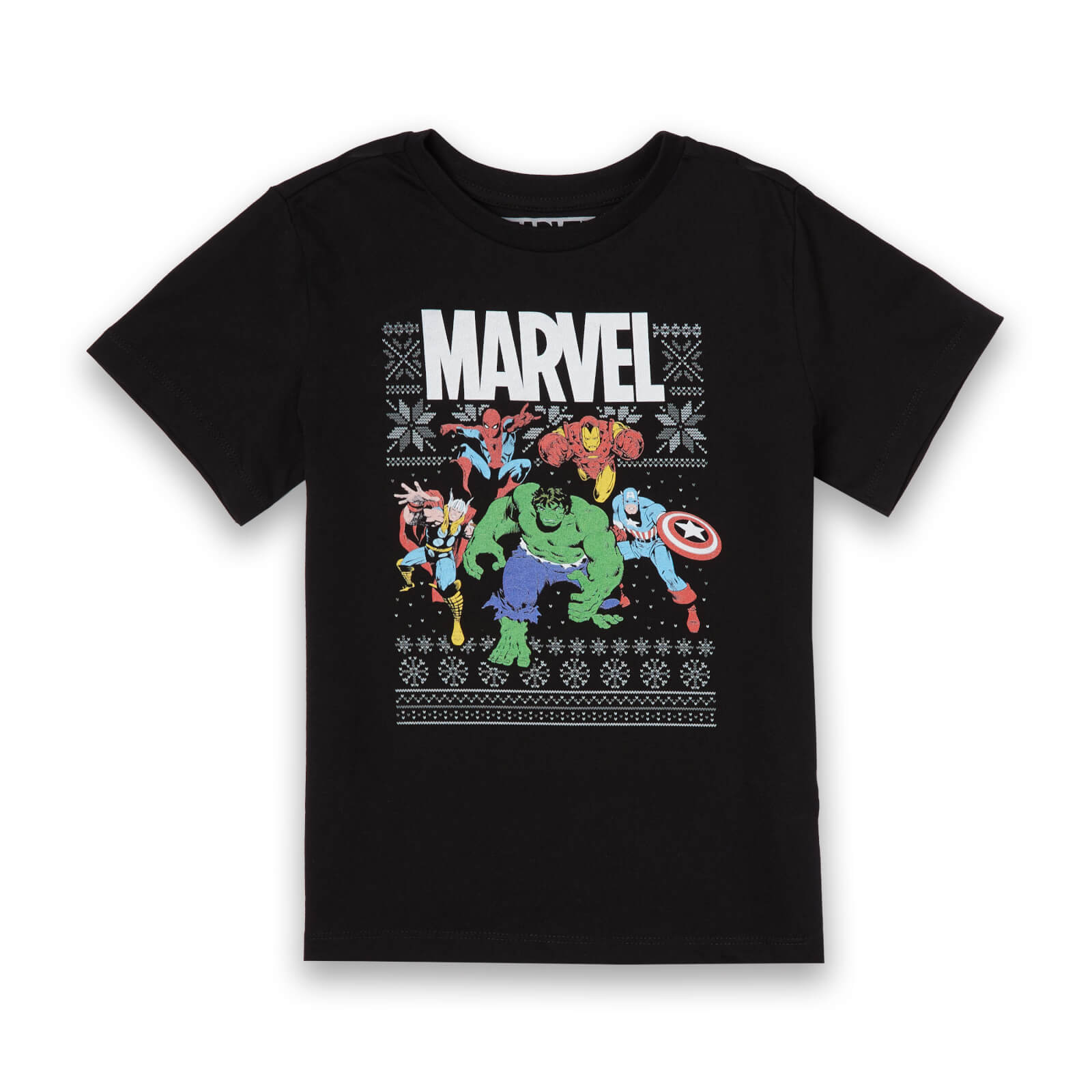 Marvel Avengers Group Kinder T-Shirt - Zwart - 122/128 (7-8 jaar)