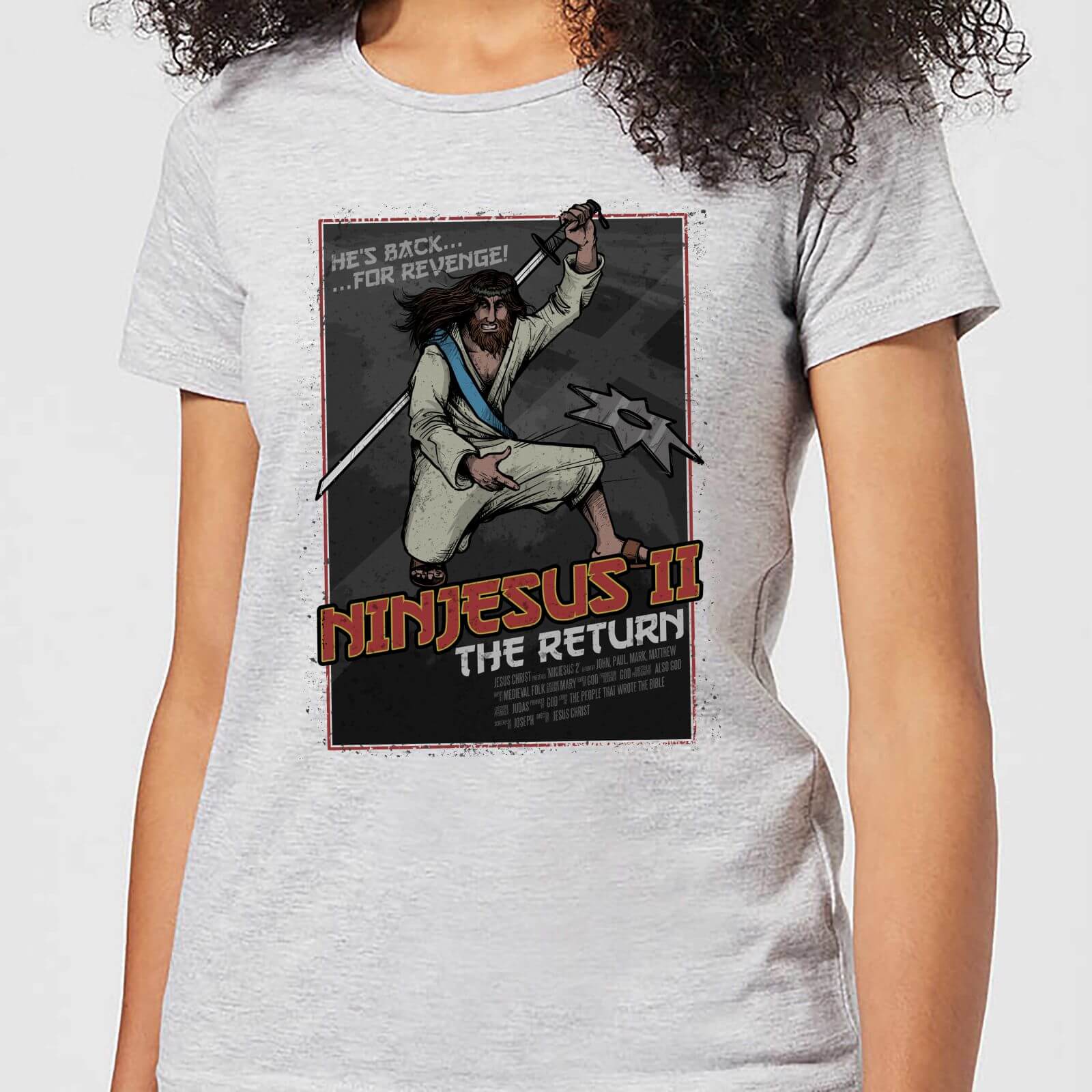 Ninjesus 2 The Return Women S Christmas T Shirt Grey Iwoot Uk
