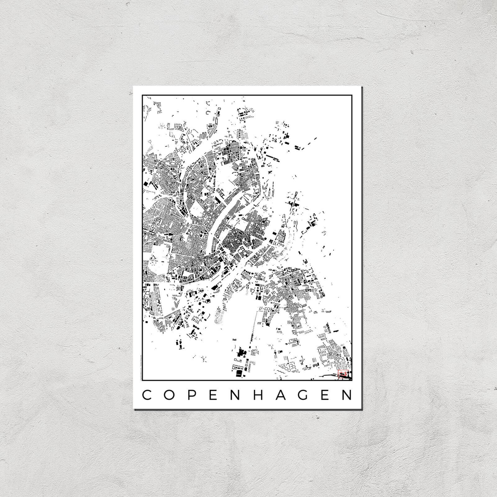 

Affiche Carte de Copenhague (Noir et Blanc) - A4 - Print Only