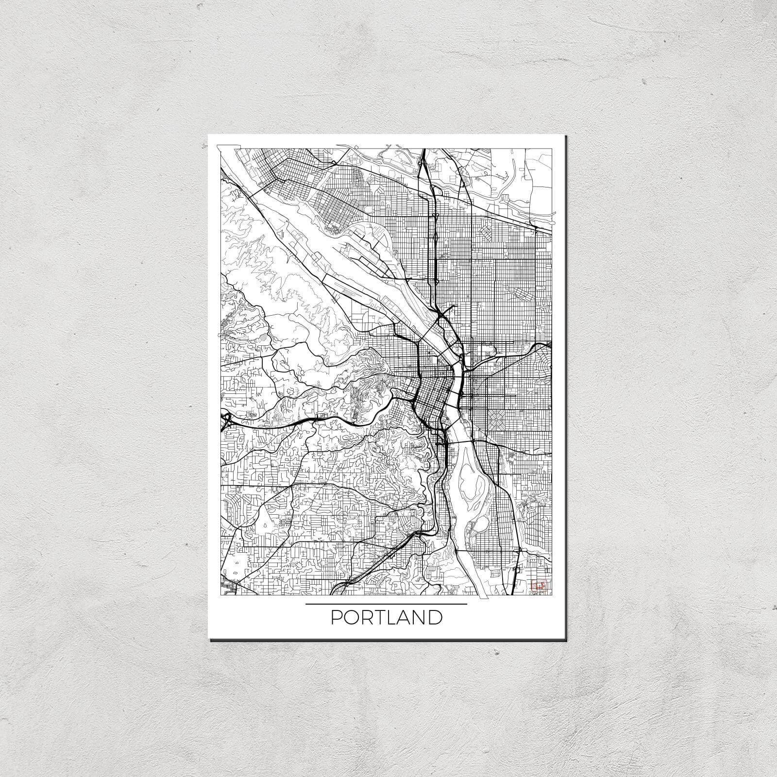 

Affiche Carte de Portland (Noir et Blanc) - A3 - Print Only