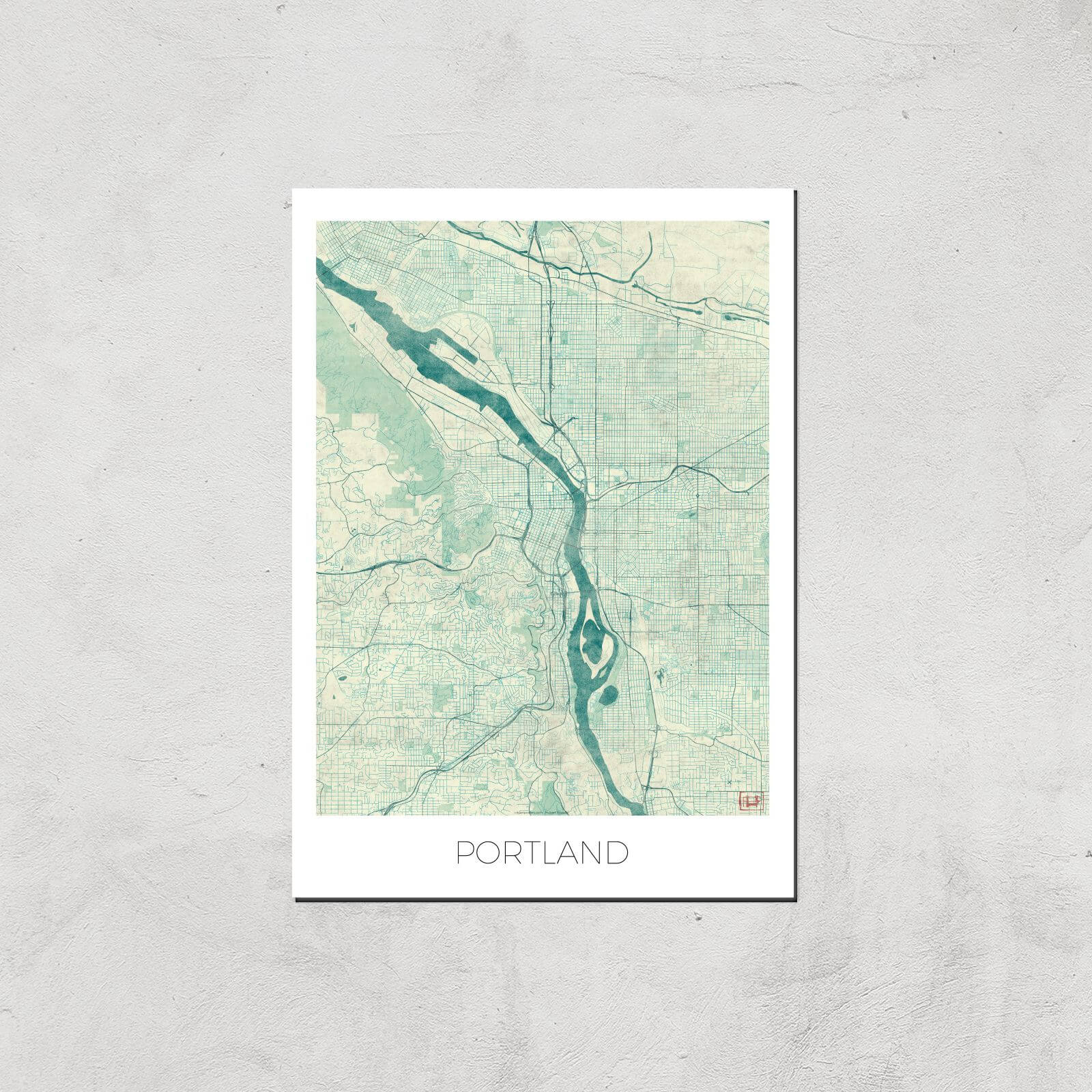 

Affiche Carte de Portland (Couleur) - A3 - Print Only