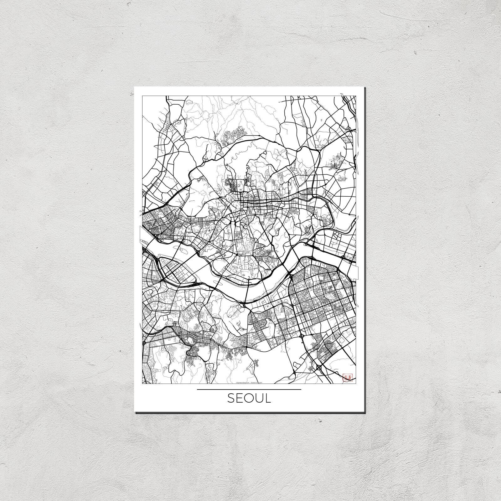

Affiche Carte de Seoul (Noir et Blanc) - A3 - Print Only