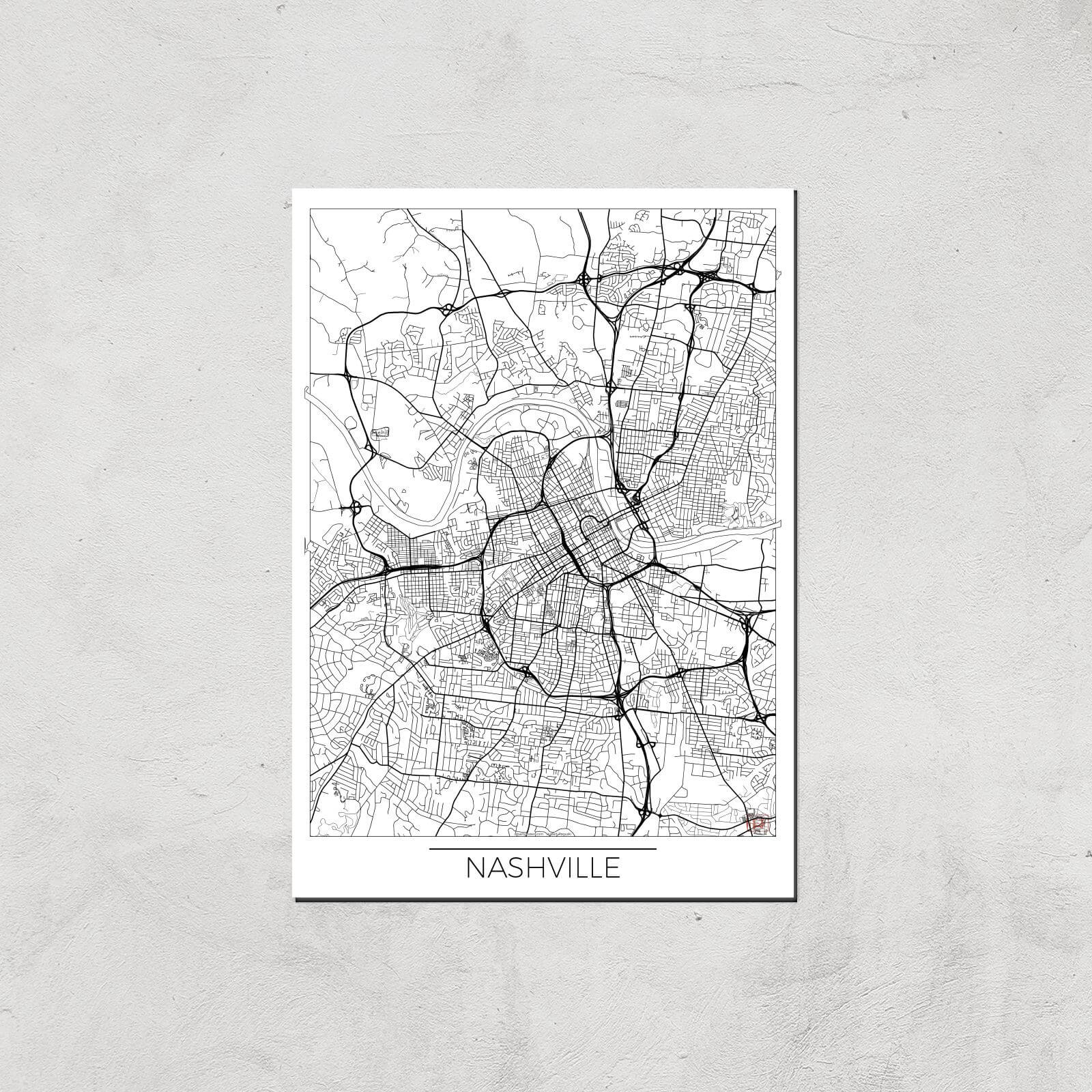 

Affiche Carte de Nashville (Noir et Blanc) - A3 - Print Only