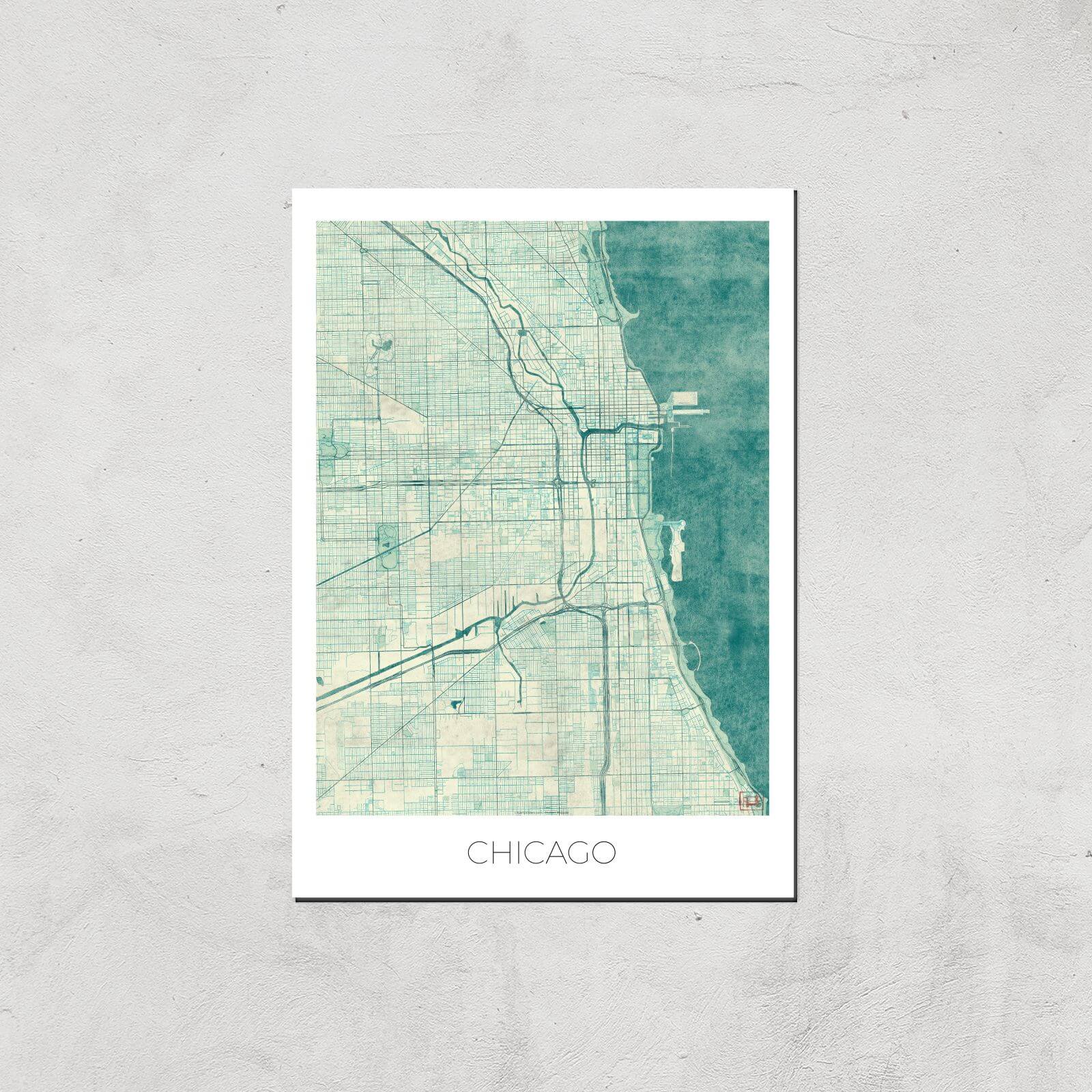 

Affiche Carte de Chicago (Couleur) - A4 - Print Only