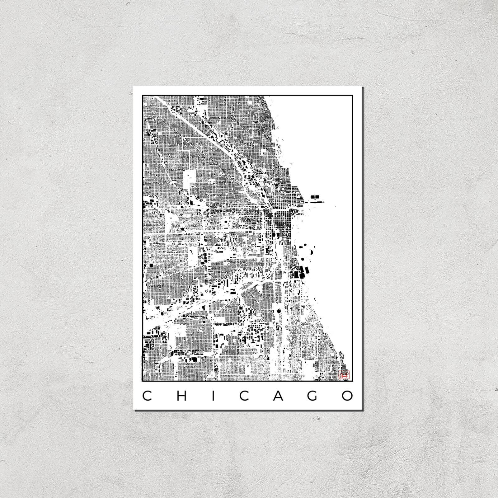 

Affiche Carte de Chicago (Noir et Blanc) - A3 - Print Only