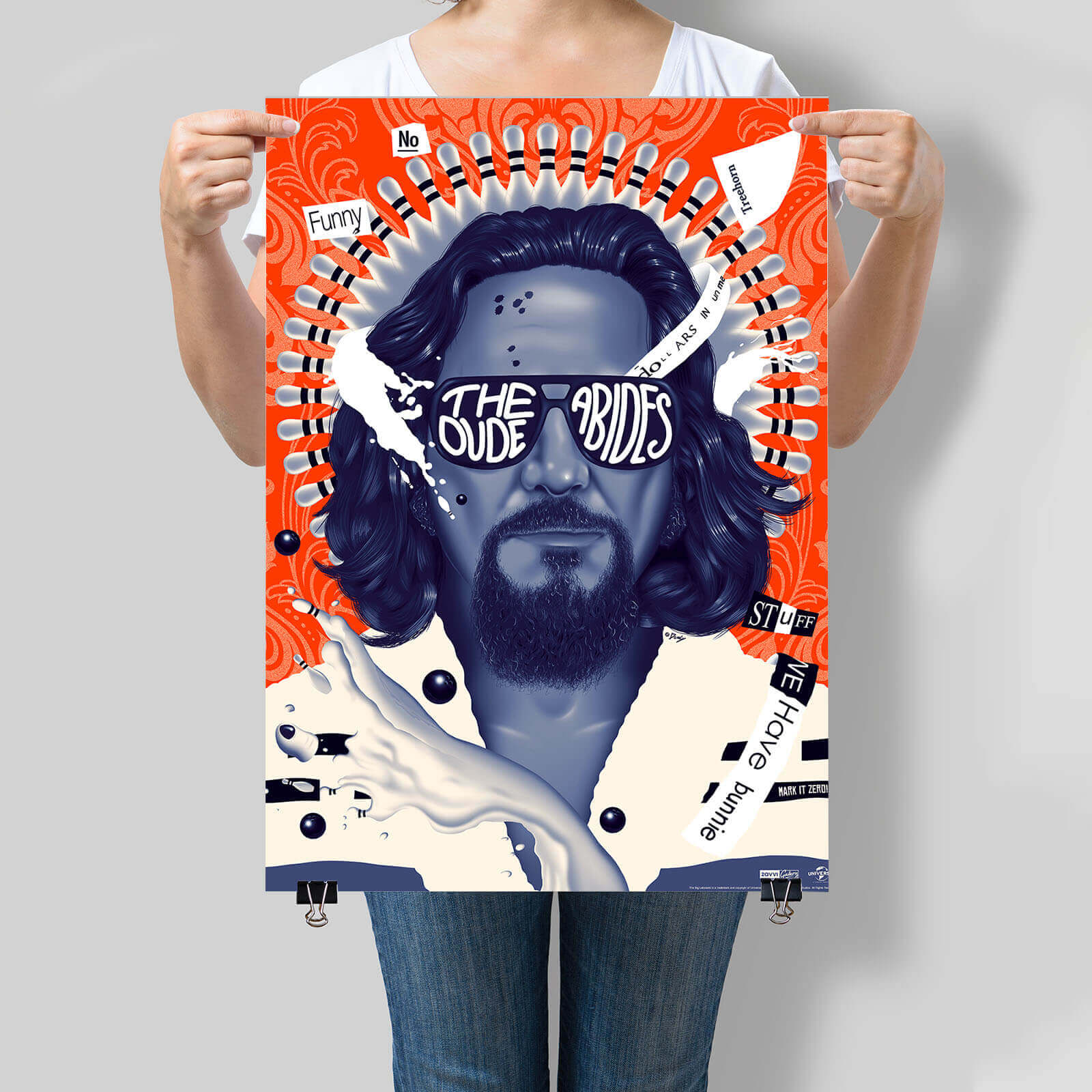 Big Lebowski  The Dude Abides  Screenprint by Doaly - Zavvi Exclusive