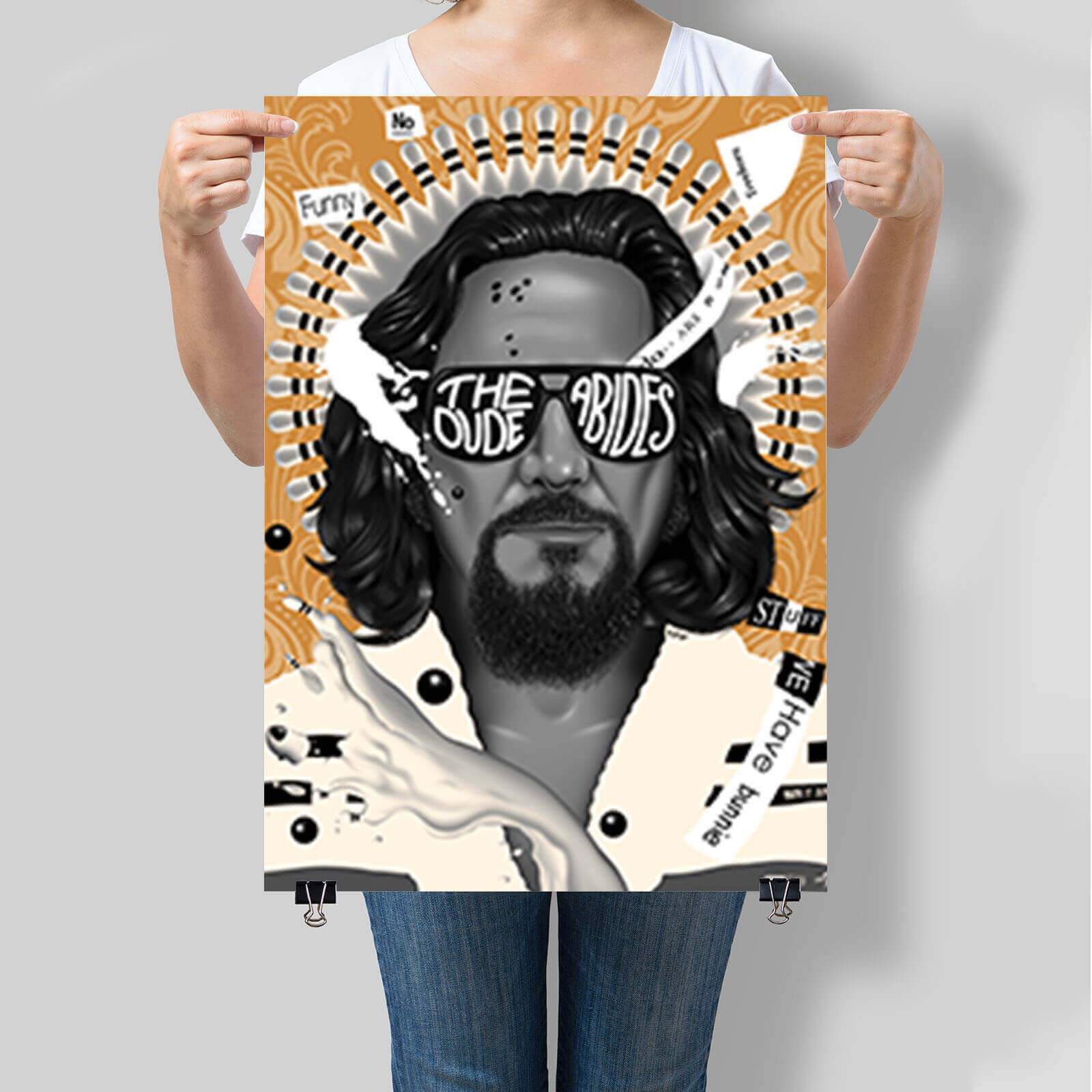 Big Lebowski  The Dude Abides  Variant Screenprint by Doaly - Zavvi Exclusive