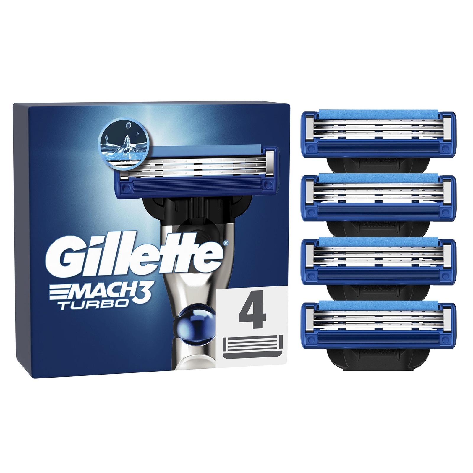 Gillette Mach3 Turbo 3D Razor Blades - 4 Pack