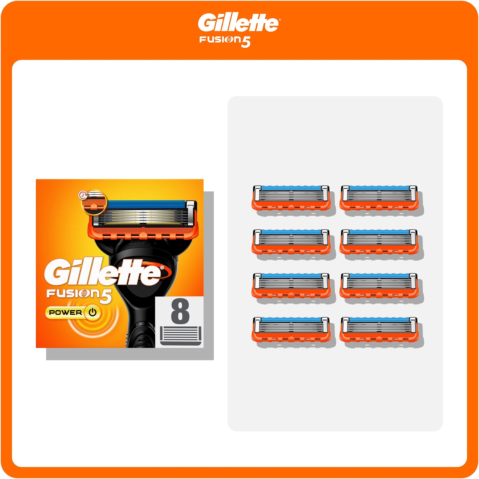 Gillette Fusion5 Power Razor Blades - 8 Pack