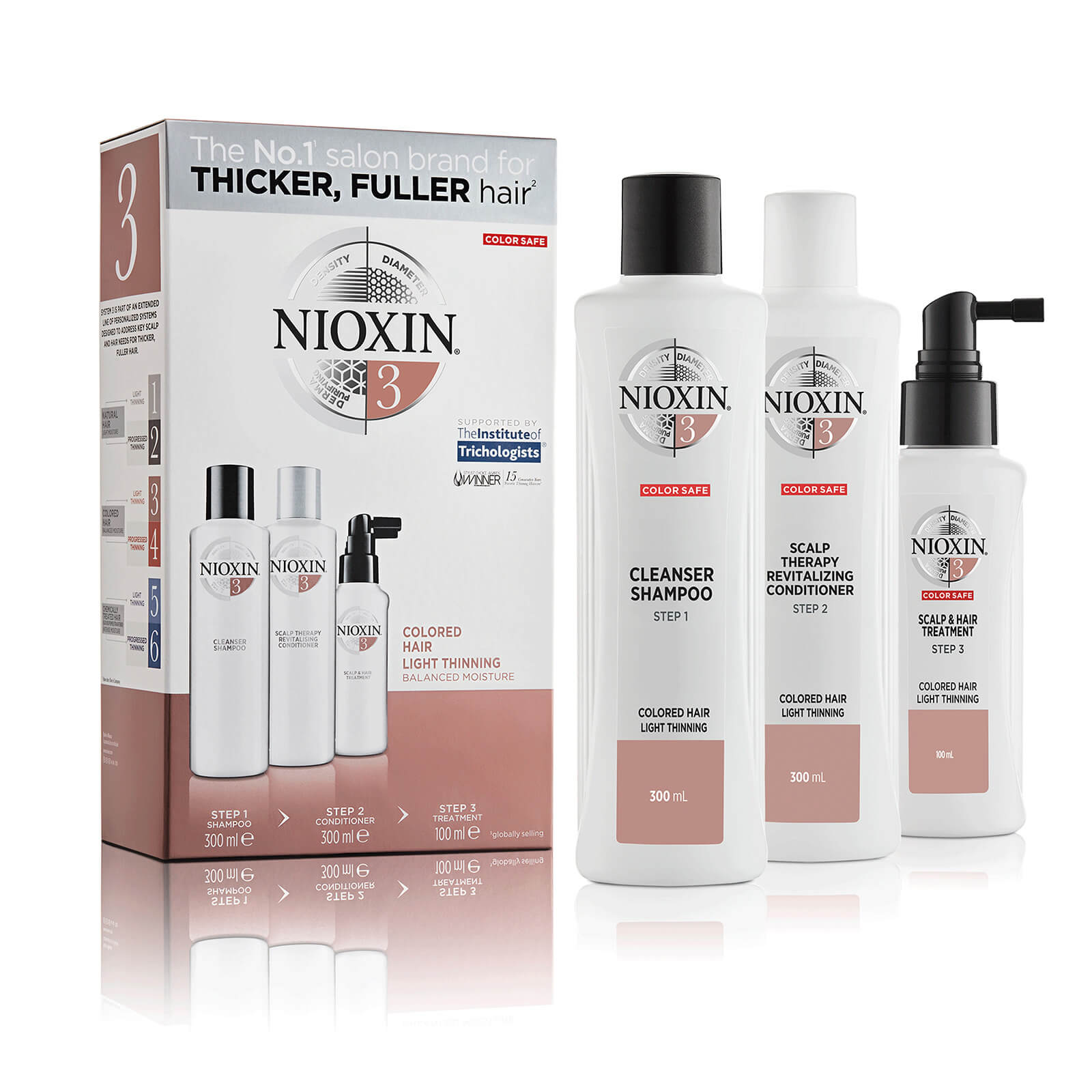 Photos - Hair Product NIOXIN 3-Part System 3 Loyalty Kit for Coloured Hair with Light Thinning 9 